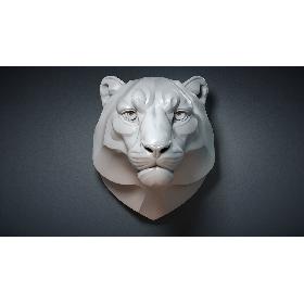 3D model Snow Leopard Head Sculpture Stylized